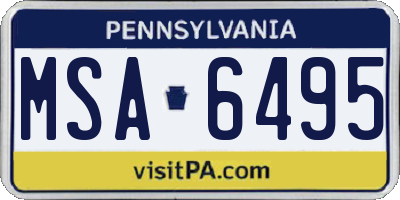 PA license plate MSA6495
