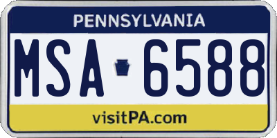 PA license plate MSA6588