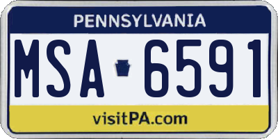 PA license plate MSA6591