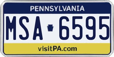PA license plate MSA6595