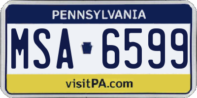 PA license plate MSA6599