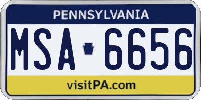 PA license plate MSA6656
