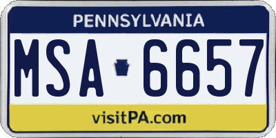 PA license plate MSA6657