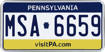 PA license plate MSA6659