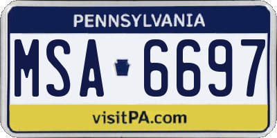 PA license plate MSA6697