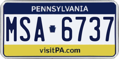 PA license plate MSA6737