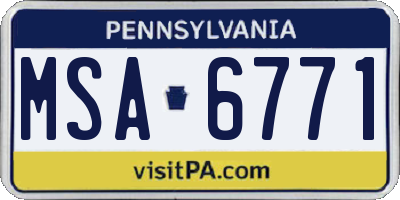 PA license plate MSA6771