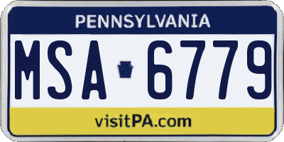 PA license plate MSA6779