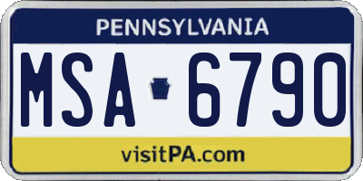 PA license plate MSA6790