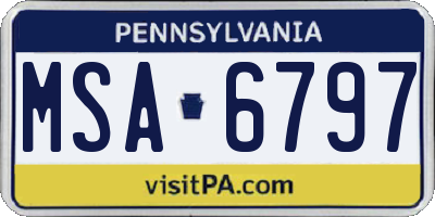 PA license plate MSA6797