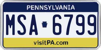 PA license plate MSA6799