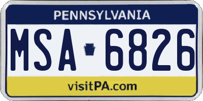 PA license plate MSA6826