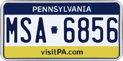 PA license plate MSA6856