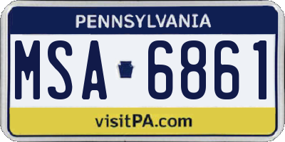 PA license plate MSA6861