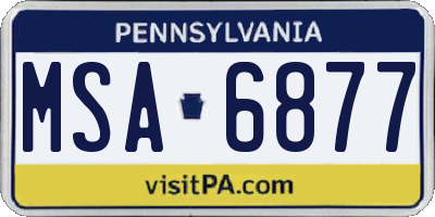 PA license plate MSA6877