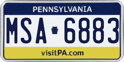 PA license plate MSA6883