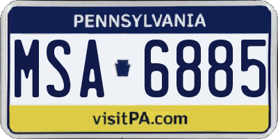 PA license plate MSA6885