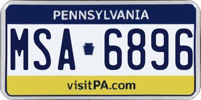 PA license plate MSA6896