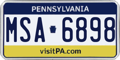 PA license plate MSA6898