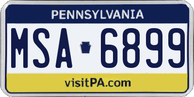 PA license plate MSA6899