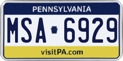 PA license plate MSA6929