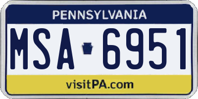 PA license plate MSA6951