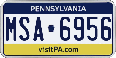 PA license plate MSA6956