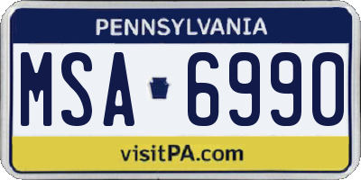 PA license plate MSA6990