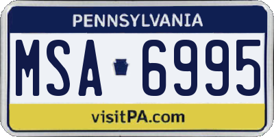 PA license plate MSA6995