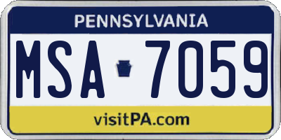PA license plate MSA7059