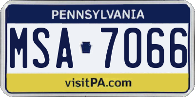 PA license plate MSA7066