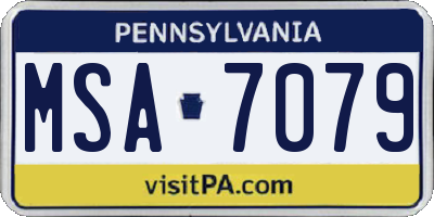 PA license plate MSA7079