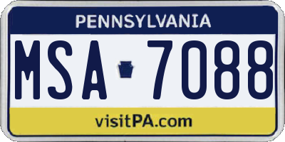 PA license plate MSA7088