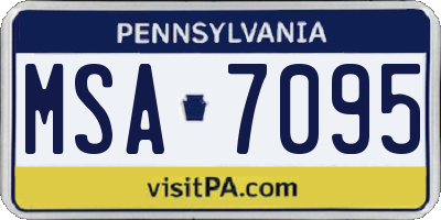 PA license plate MSA7095