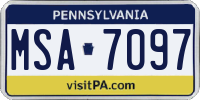 PA license plate MSA7097