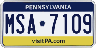 PA license plate MSA7109