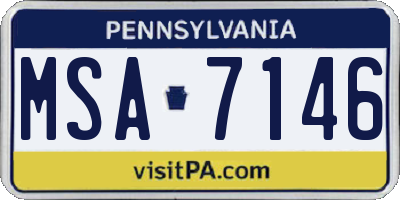 PA license plate MSA7146