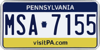 PA license plate MSA7155