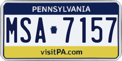 PA license plate MSA7157