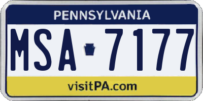 PA license plate MSA7177