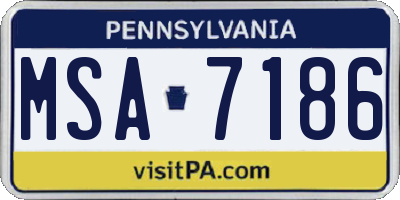 PA license plate MSA7186
