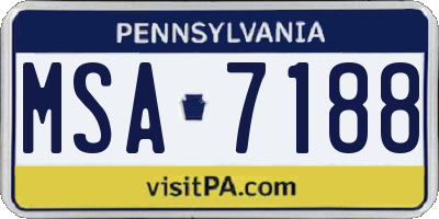 PA license plate MSA7188