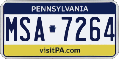 PA license plate MSA7264