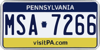 PA license plate MSA7266