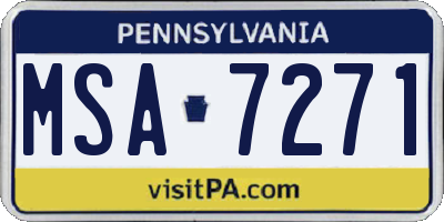 PA license plate MSA7271