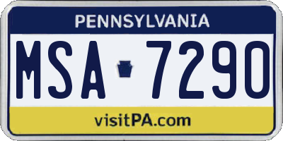 PA license plate MSA7290