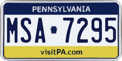 PA license plate MSA7295
