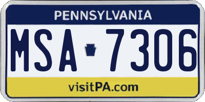 PA license plate MSA7306