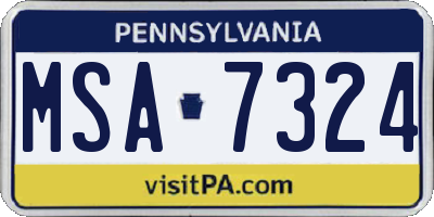 PA license plate MSA7324