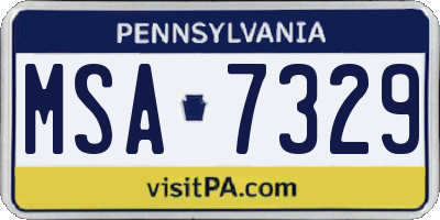 PA license plate MSA7329